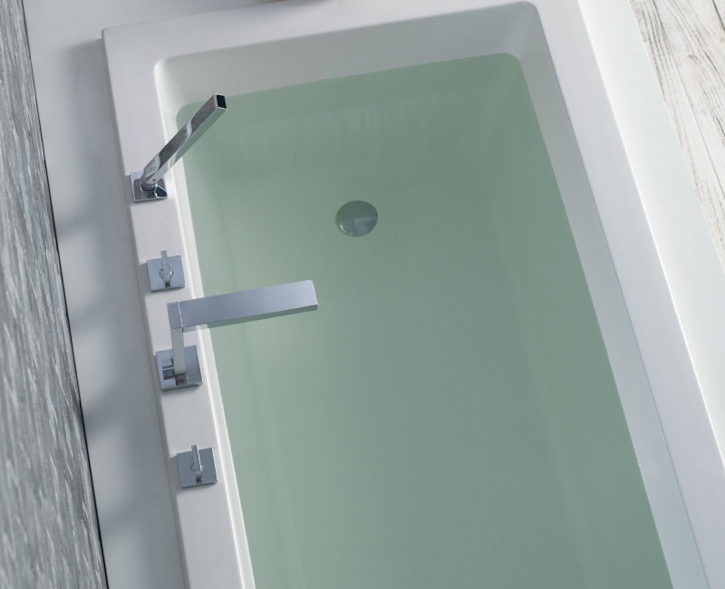 contemporary deck mount tub faucet