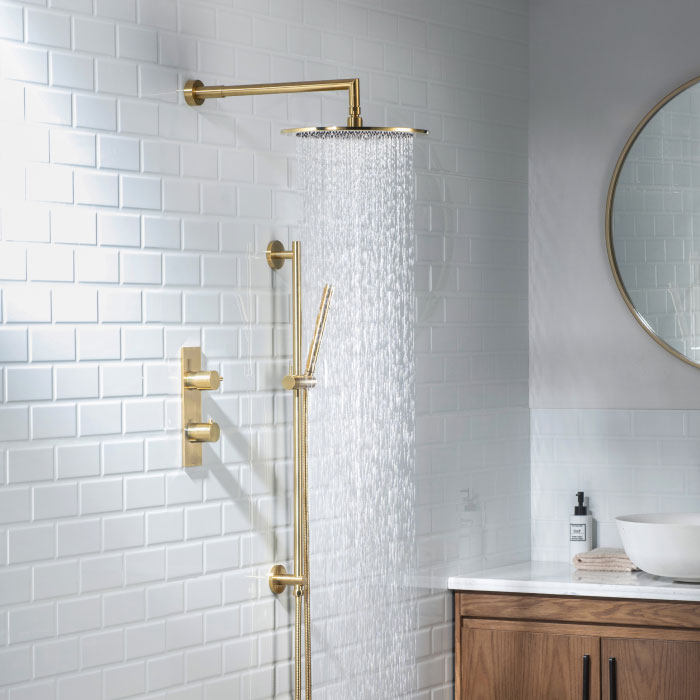 Thermostatic Shower Set In Gold