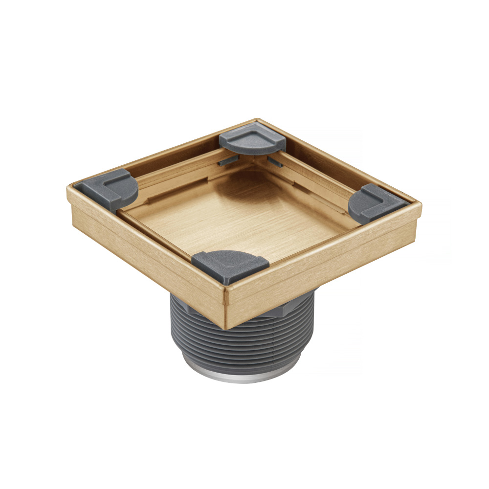 4" Tile Insert Floor Drain with 2" Outlet | Brushed Bronze PVD