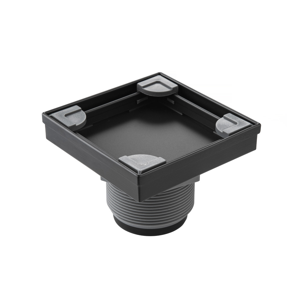 4" Tile Insert Floor Drain with 2" Outlet | Matte Black