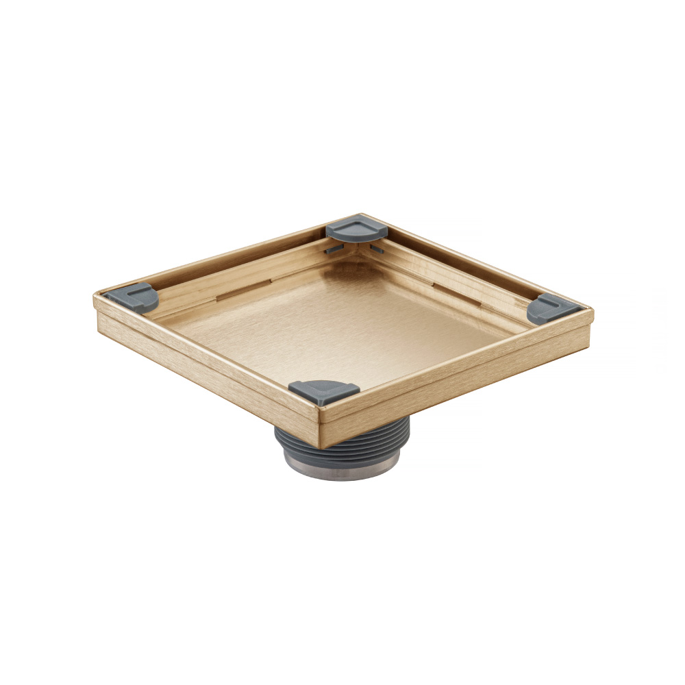 6" Tile Insert Floor Drain with 2" Outlet | Brushed Bronze PVD