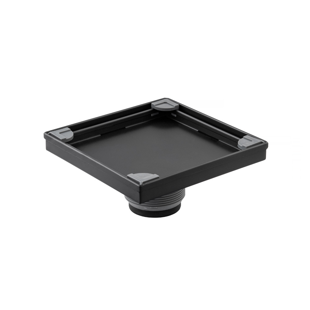 6" Tile Insert Floor Drain with 2" Outlet | Matte Black