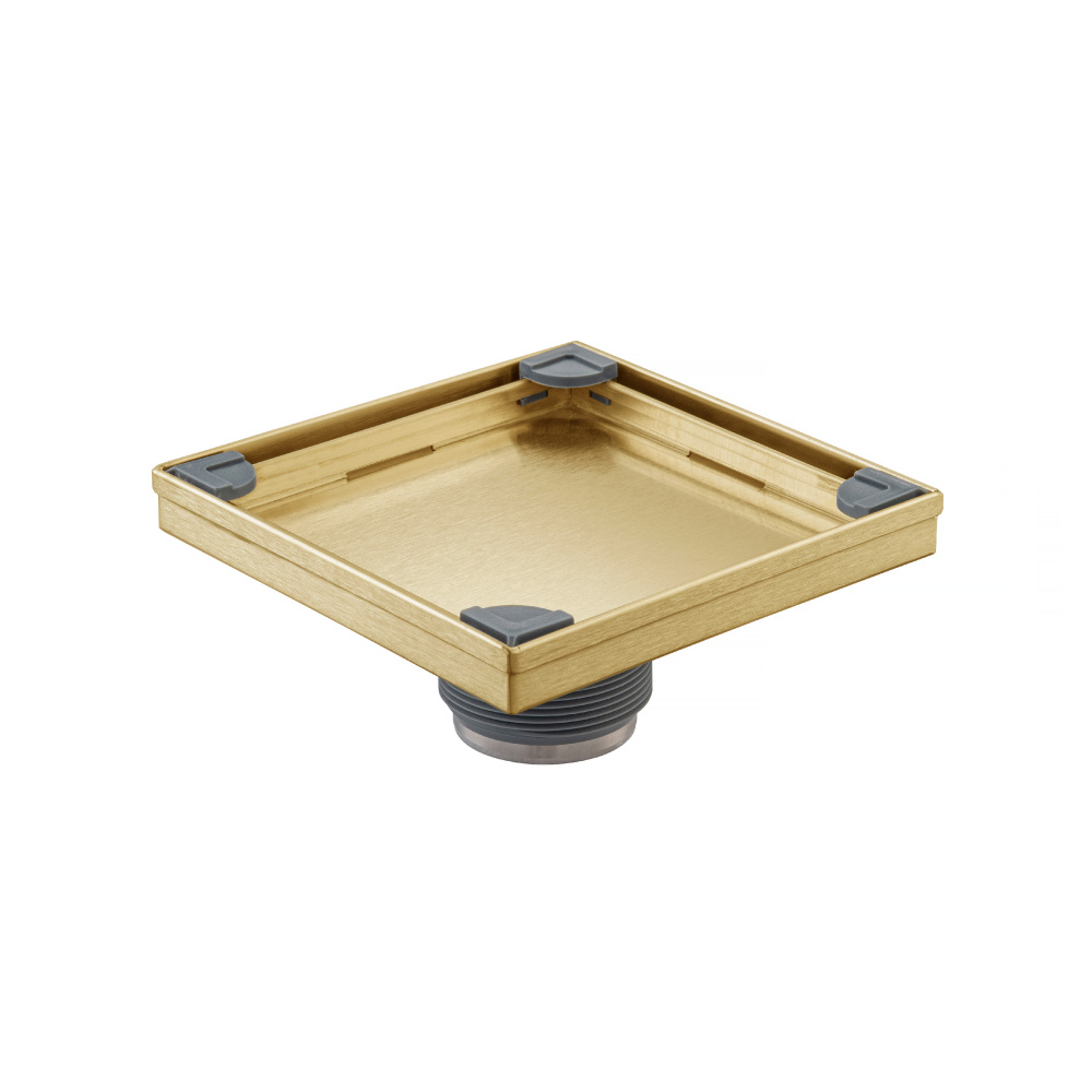 6" Tile Insert Floor Drain with 2" Outlet | Satin Brass PVD