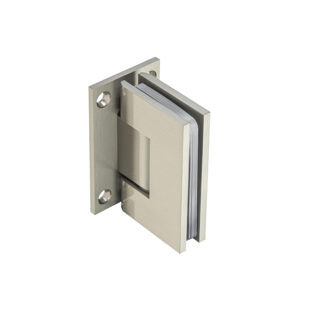 Wall To Glass Self Centering Shower Door Hinge | Brushed Nickel PVD