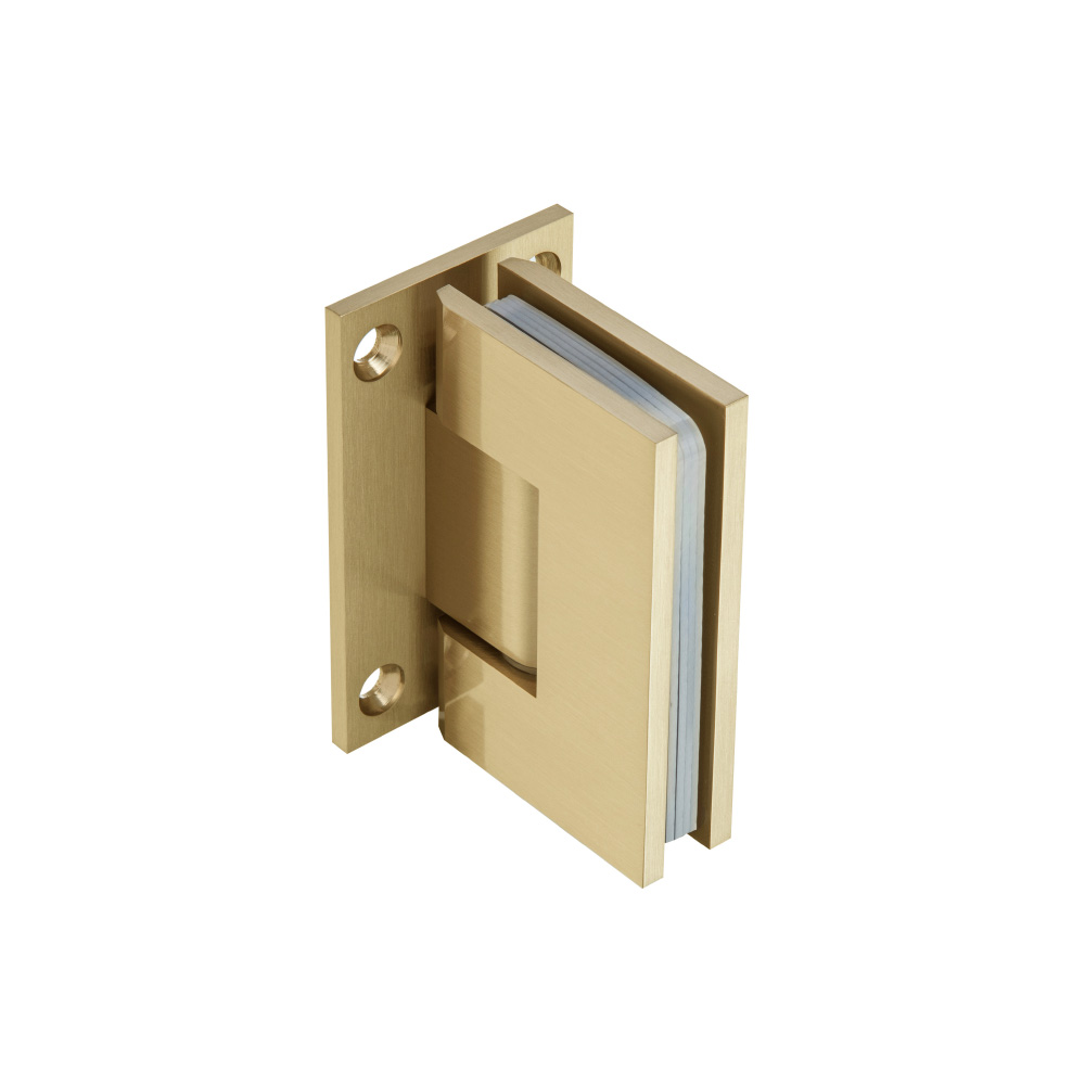 Wall To Glass Self Centering Shower Door Hinge | Satin Brass PVD