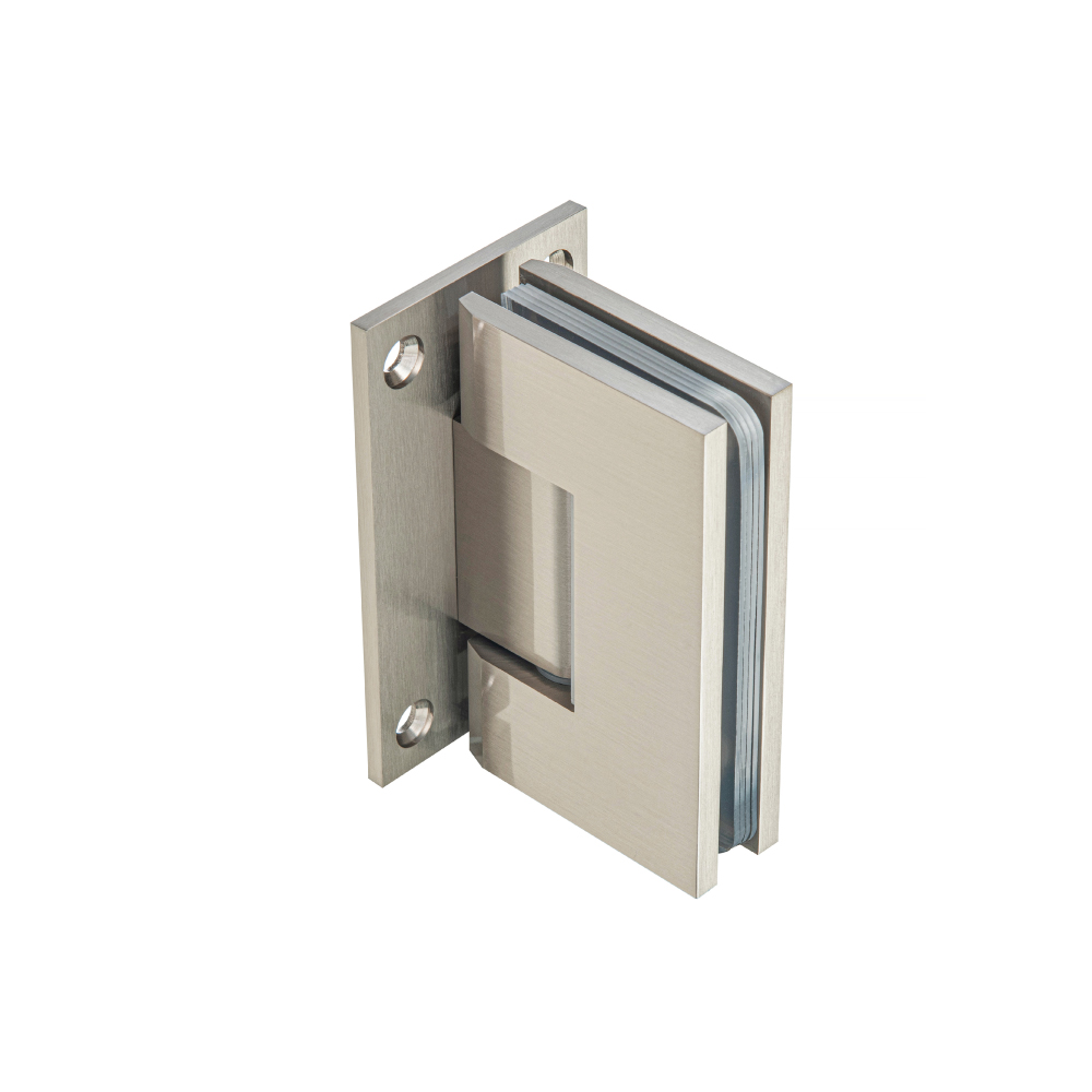 Wall To Glass Heavy Duty Self Centering Shower Door Hinge | Brushed Nickel PVD