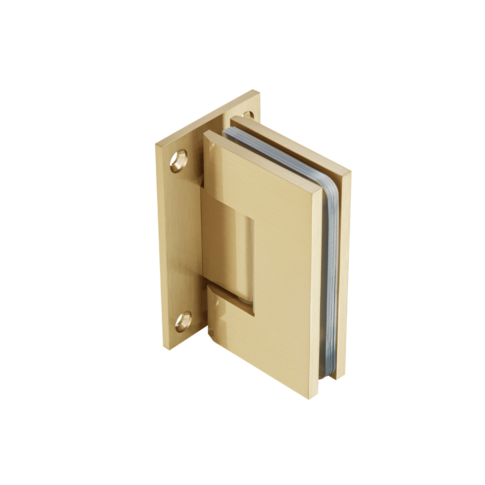 Wall To Glass Heavy Duty Self Centering Shower Door Hinge | Satin Brass PVD