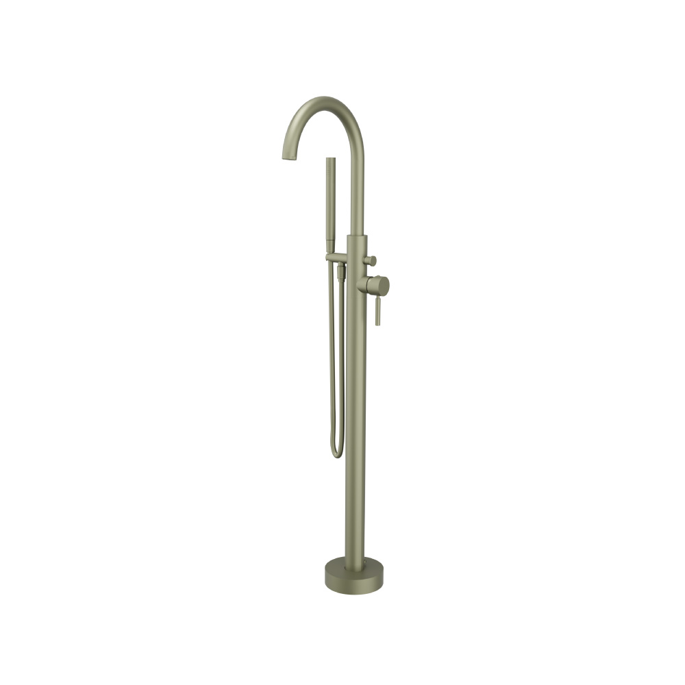 Freestanding Floor Mount Bathtub / Tub Filler With Hand Shower | Army Green