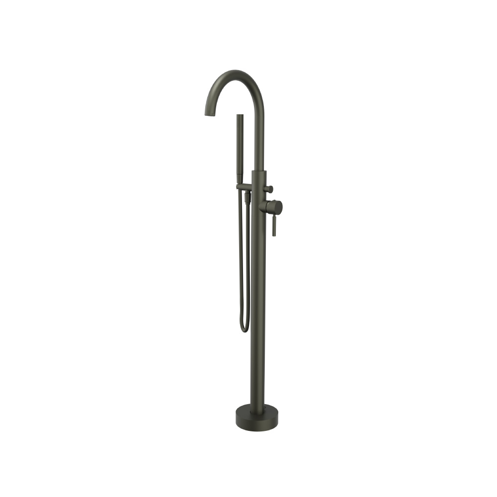Freestanding Floor Mount Bathtub / Tub Filler With Hand Shower | Dark Green