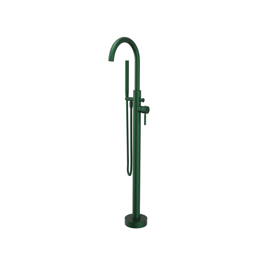 Freestanding Floor Mount Bathtub / Tub Filler With Hand Shower | Leaf Green