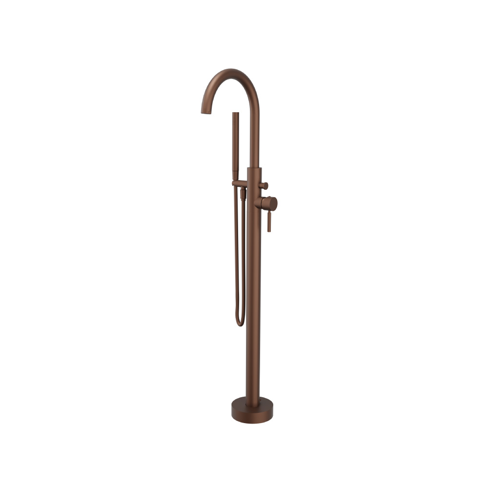 Freestanding Floor Mount Bathtub / Tub Filler With Hand Shower | Vortex Brown