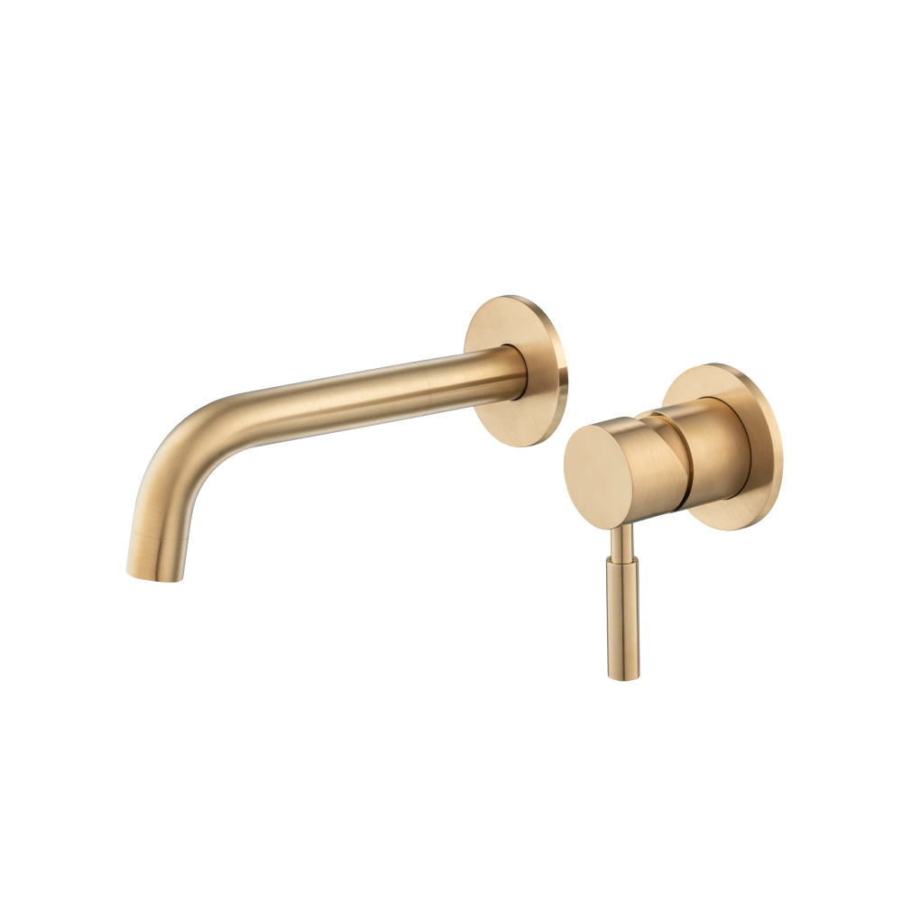 Single Handle Wall Mounted Bathroom Faucet | Brushed Bronze PVD