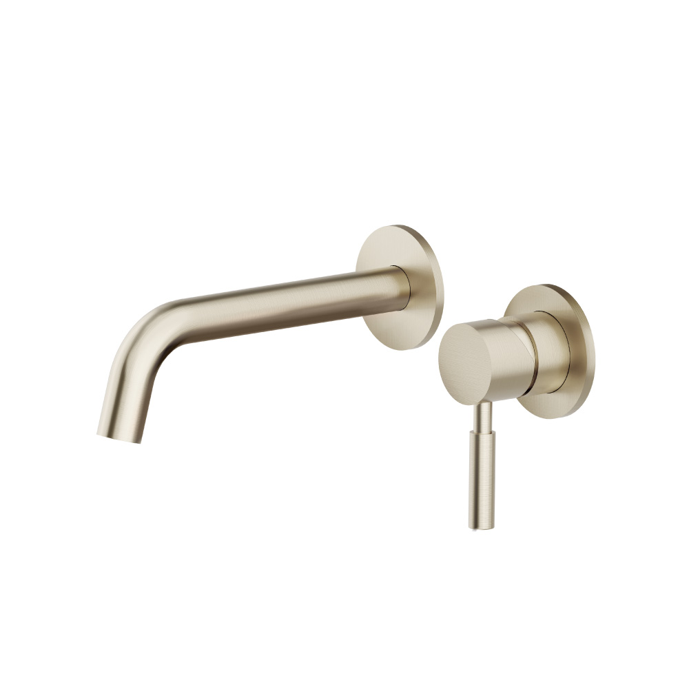 Single Handle Wall Mounted Bathroom Faucet | Brushed Nickel PVD