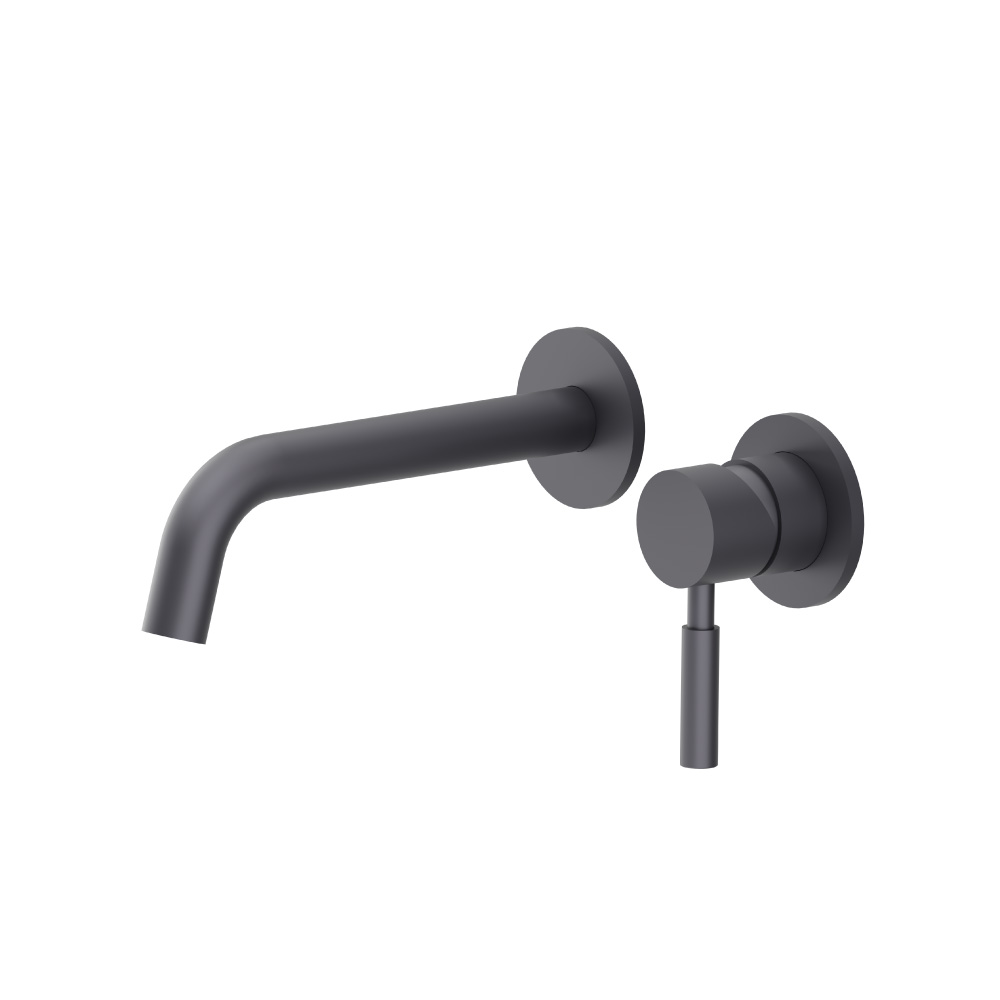 Single Handle Wall Mounted Bathroom Faucet | Dark Grey
