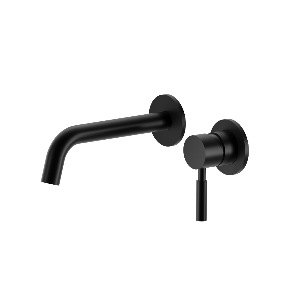 Single Handle Wall Mounted Bathroom Faucet | Gloss Black
