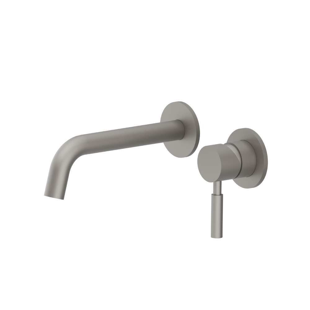 Single Handle Wall Mounted Bathroom Faucet | Steel Grey