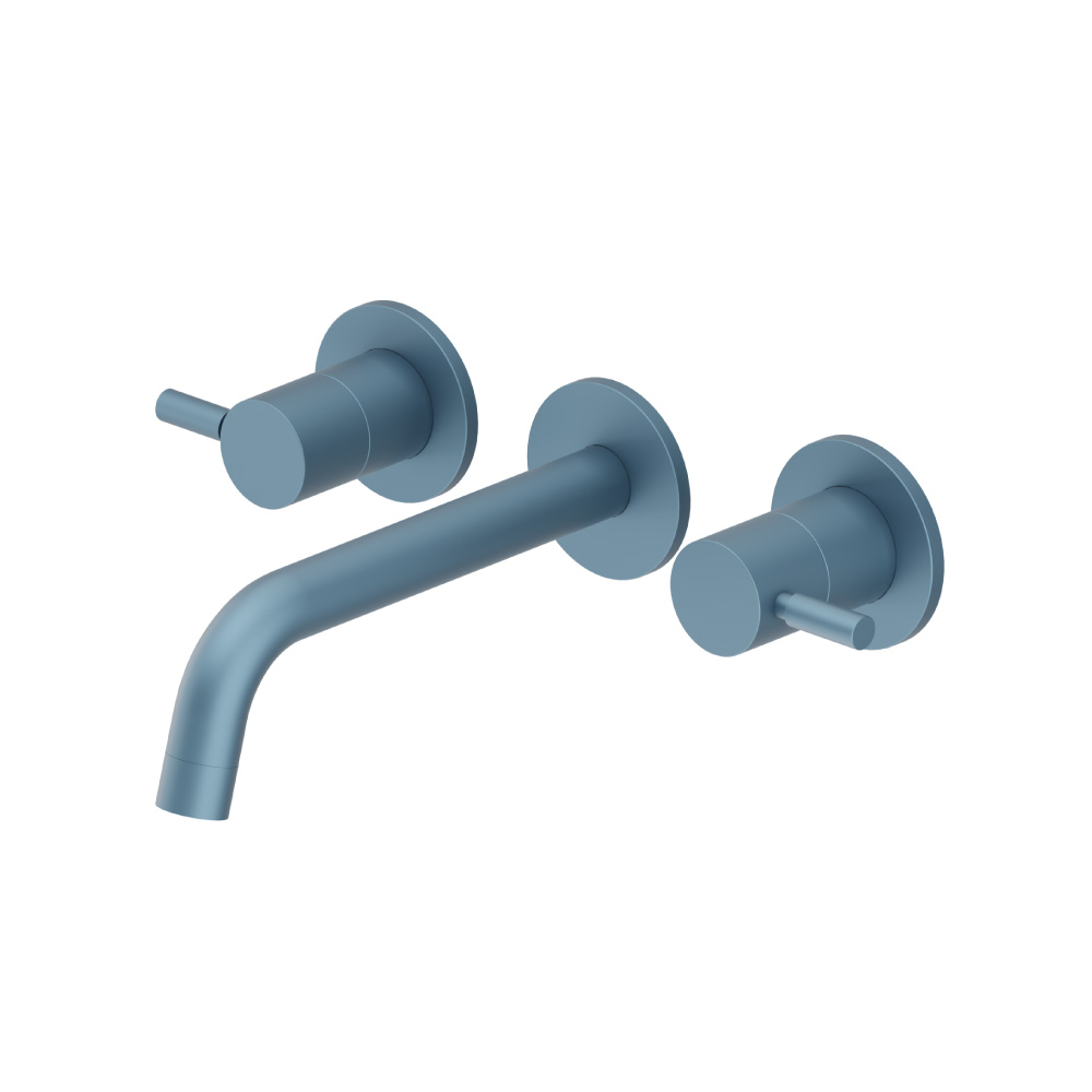 Two Handle Wall Mounted Bathroom Faucet | Blue Platinum