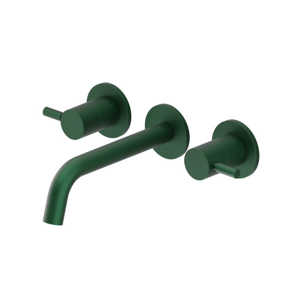 Two Handle Wall Mounted Bathroom Faucet | Leaf Green