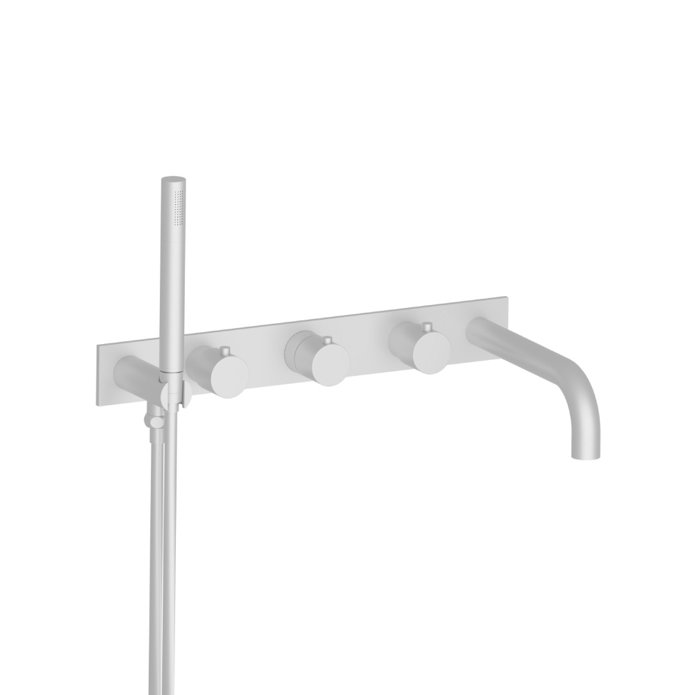Wall Mount Tub Filler With Hand Shower | Gloss White