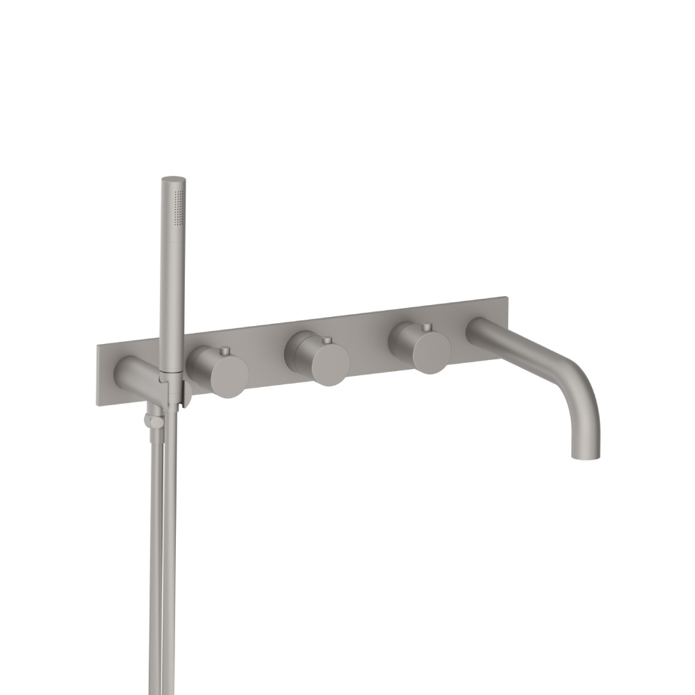 Wall Mount Tub Filler With Hand Shower | Steel Grey