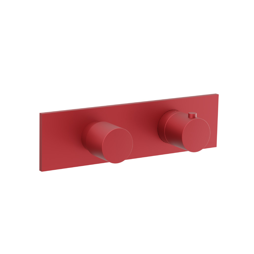3/4" Horizontal Thermostatic Shower Valve & Trim - 3 Output | Crimson