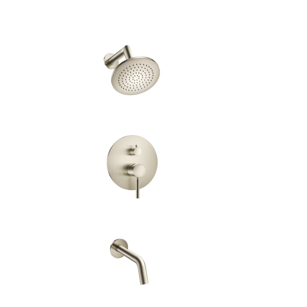 Two Output Shower Set With Shower Head And Tub Spout | Brushed Nickel PVD