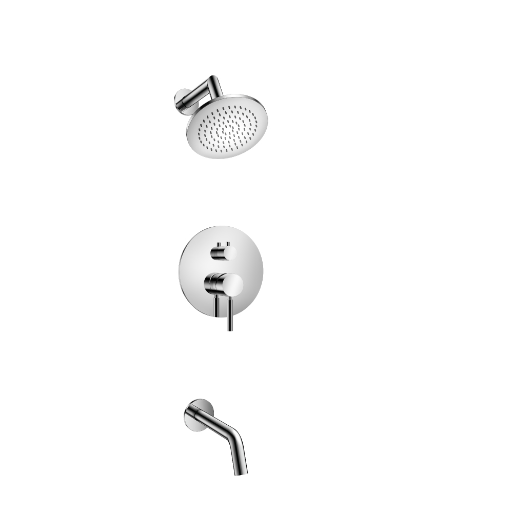 Two Output Shower Set With Shower Head And Tub Spout | Chrome