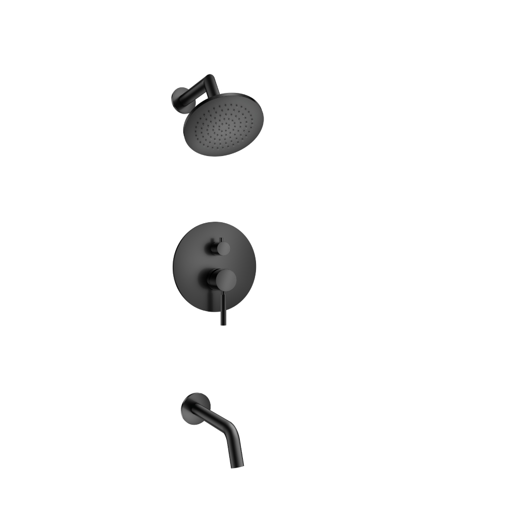 Two Output Shower Set With Shower Head And Tub Spout | Matte Black