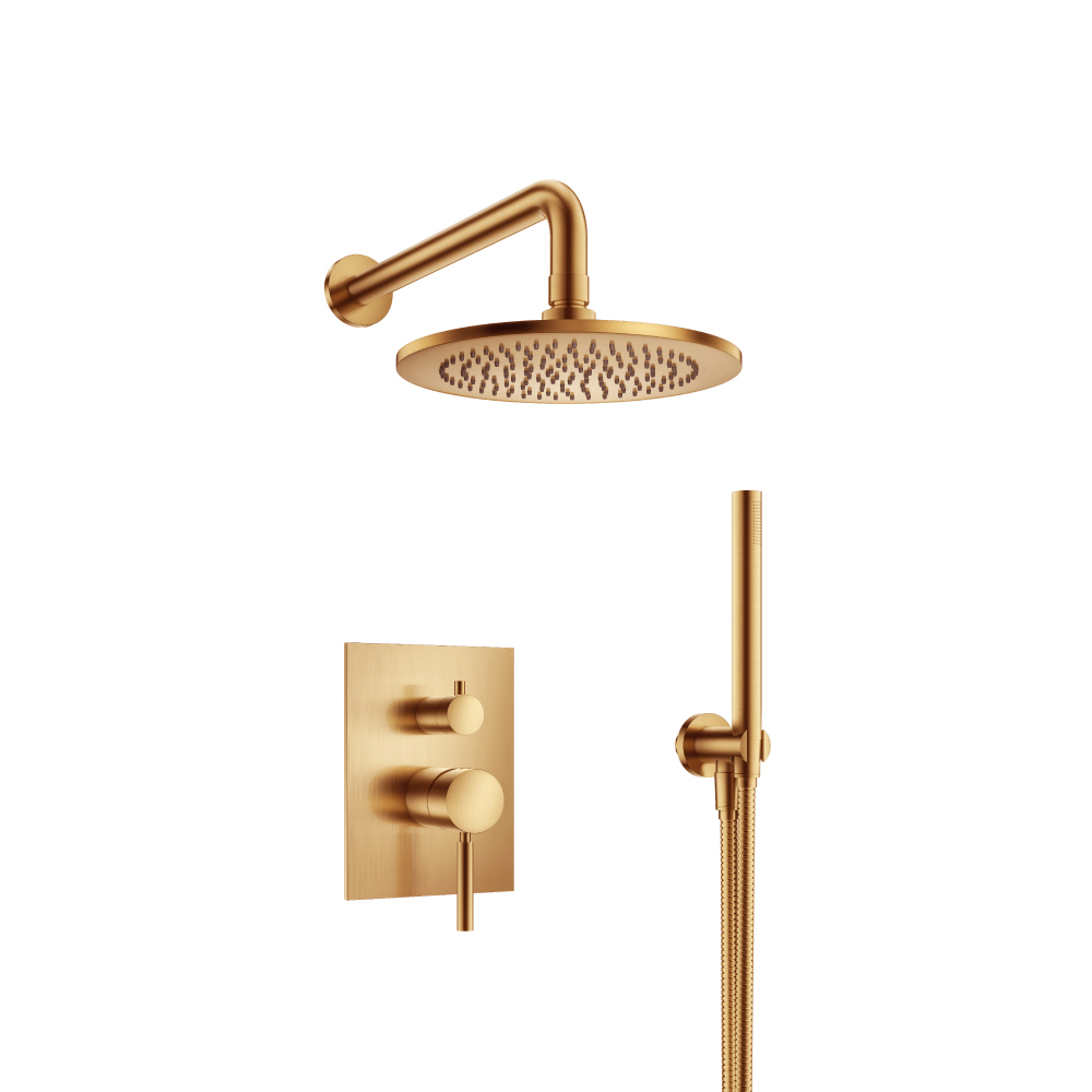 Two Output Shower Set With Shower Head And Hand Held | Brushed Bronze PVD