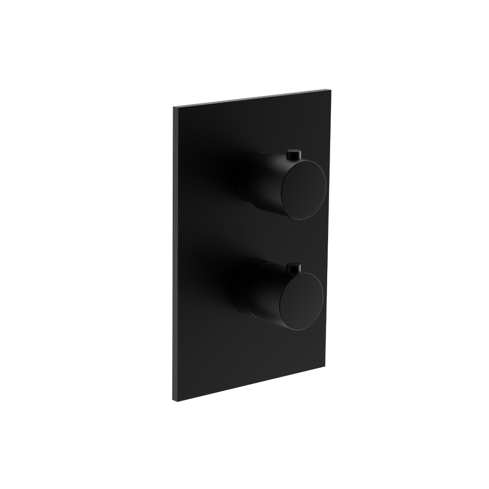 3/4 " Thermostatic Valve & Trim - With 2-Way Diverter - 2 Output | Gloss Black