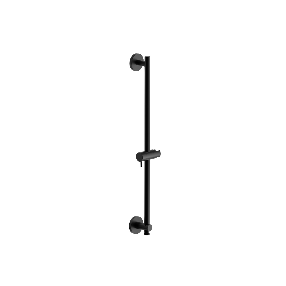 Shower Slide Bar With Integrated Wall Elbow | Gloss Black