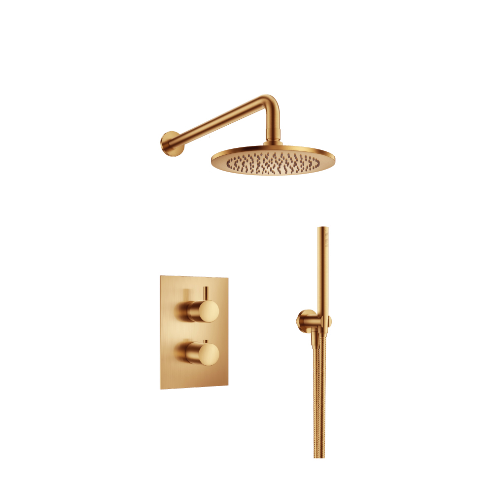 Two Output Shower Set With Shower Head And Hand Held | Brushed Bronze PVD