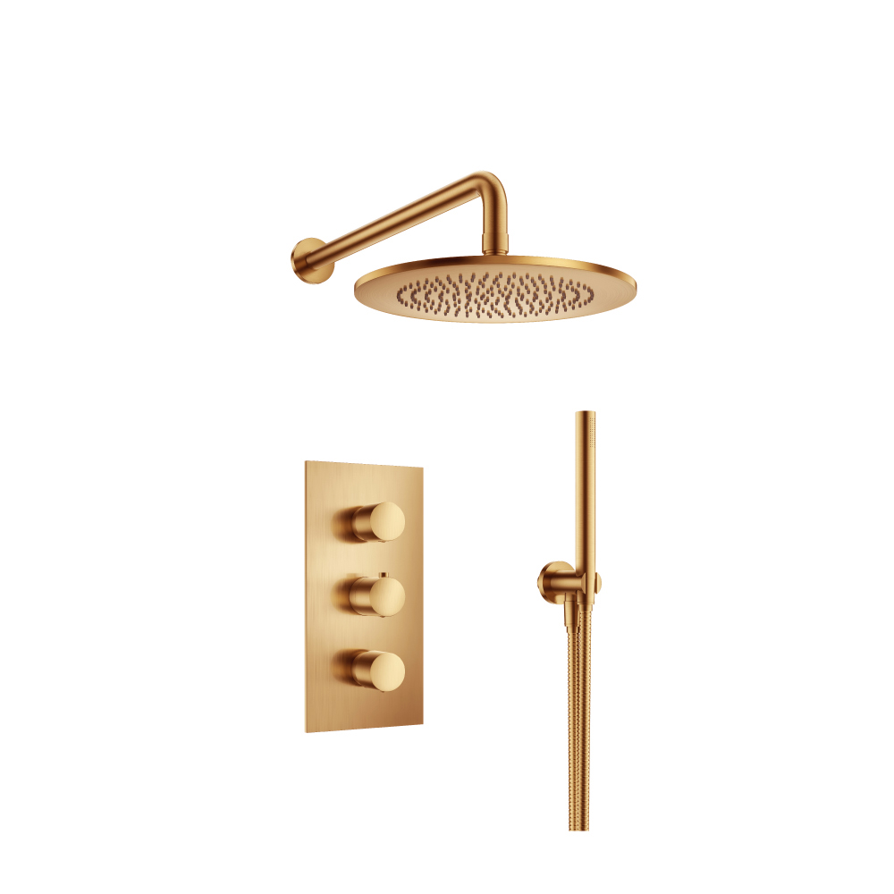 Two Output Shower Set With Shower Head And Hand Held | Brushed Bronze PVD