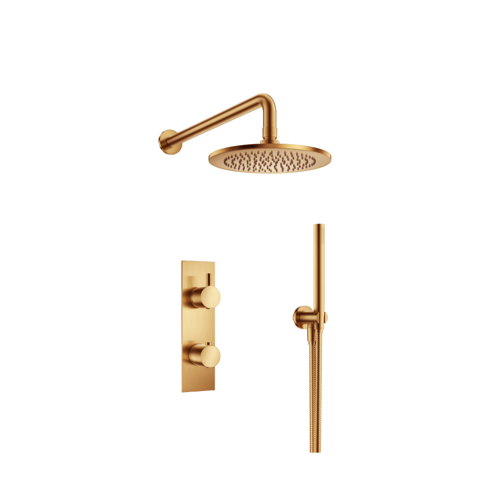 Two Output Shower Set With Shower Head And Hand Held | Brushed Bronze PVD