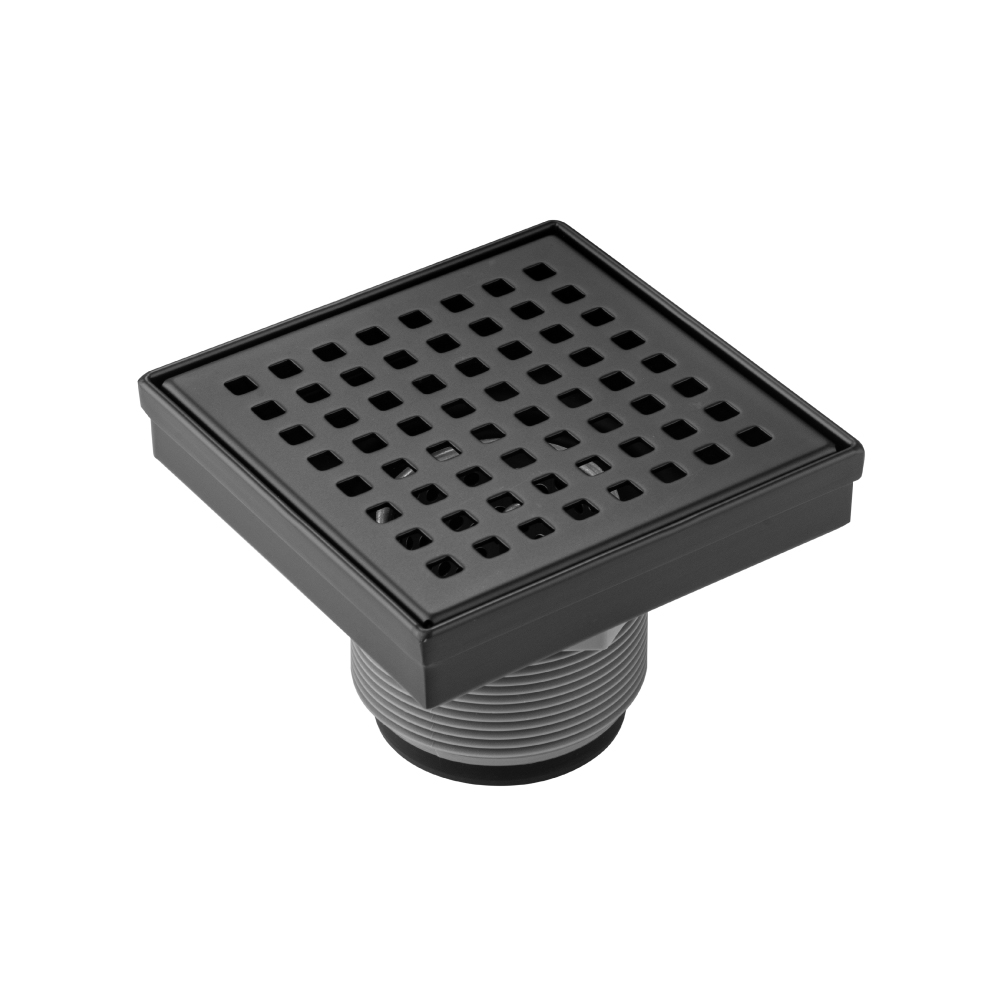 4" Decorative Floor Drain with 2" Outlet | Matte Black