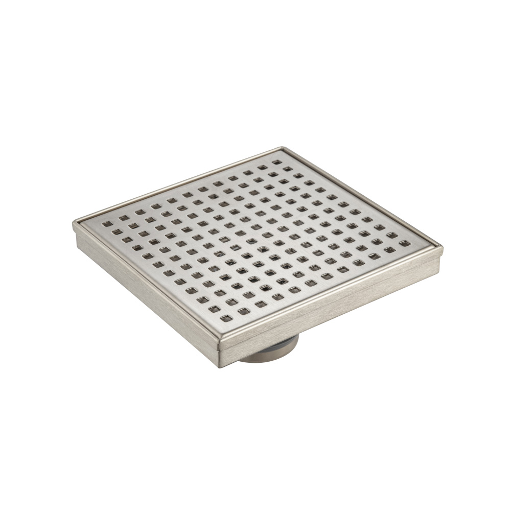 6" Decorative Floor Drain with 2" Outlet | Brushed Nickel PVD