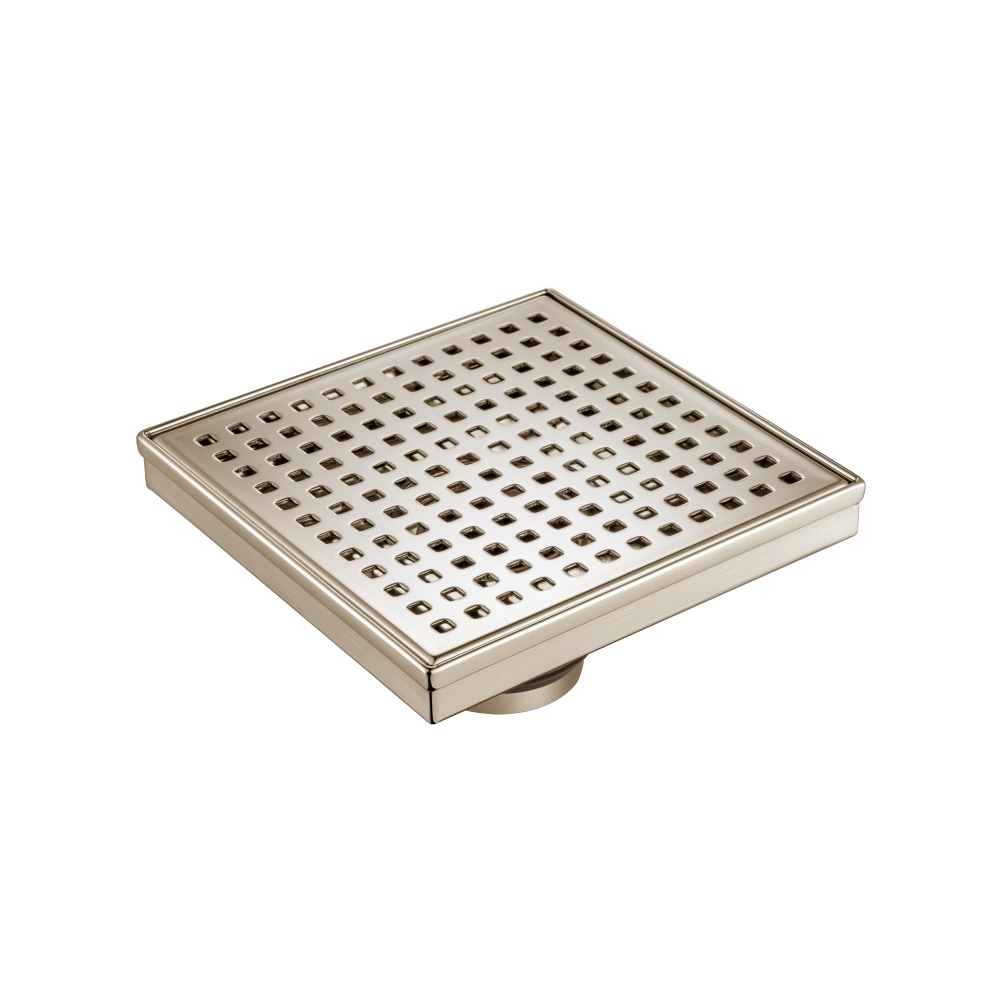 6" Decorative Floor Drain with 2" Outlet | Polished Nickel PVD