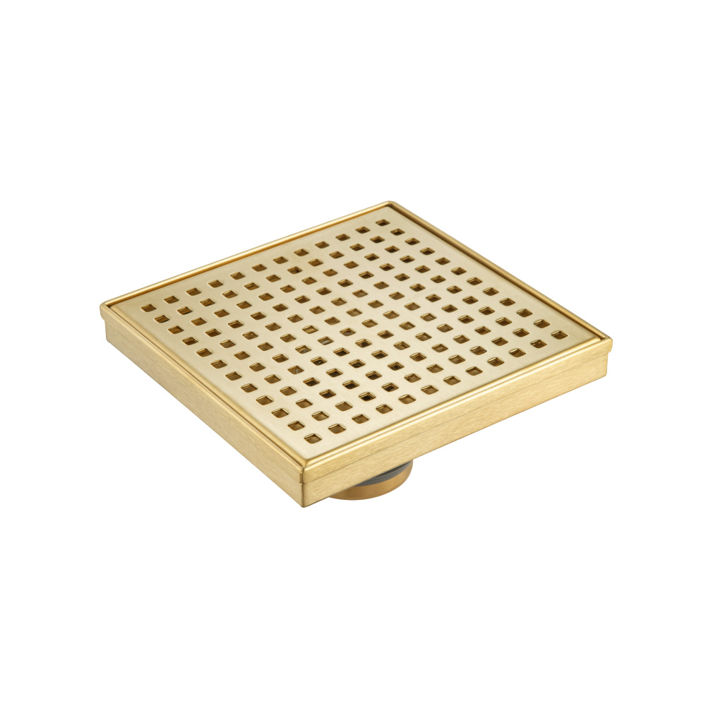 6" Decorative Floor Drain with 2" Outlet | Satin Brass PVD