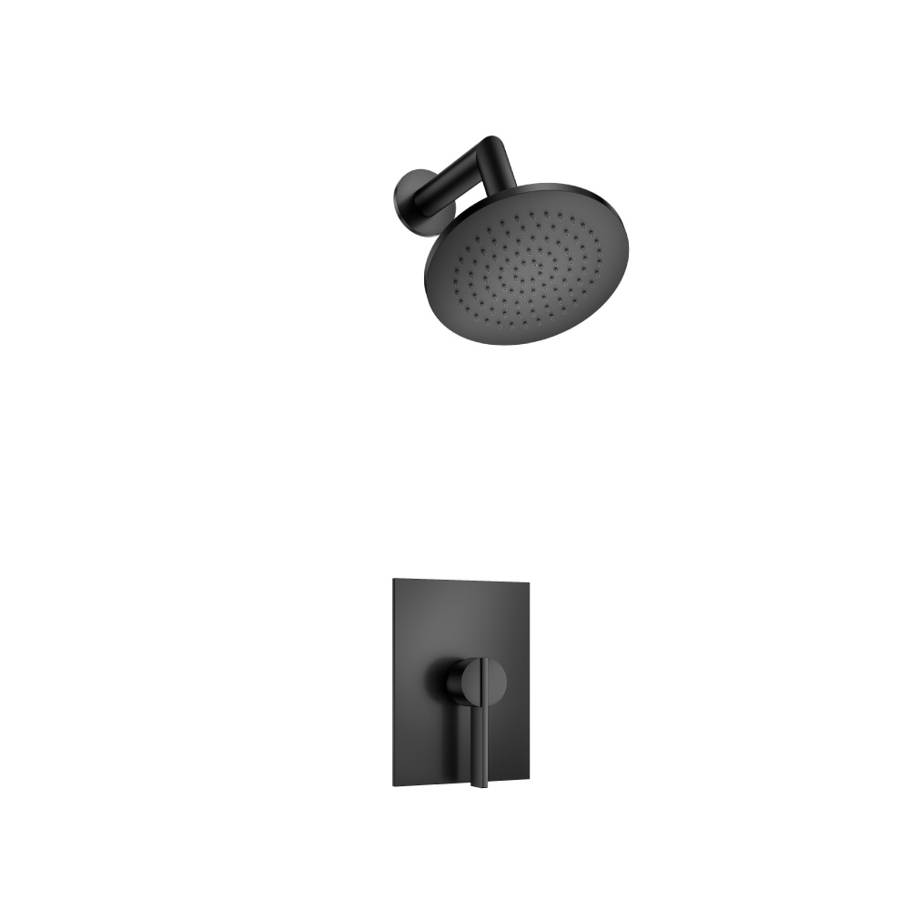 Single Output Shower Set With Brass Shower Head & Arm | Matte Black