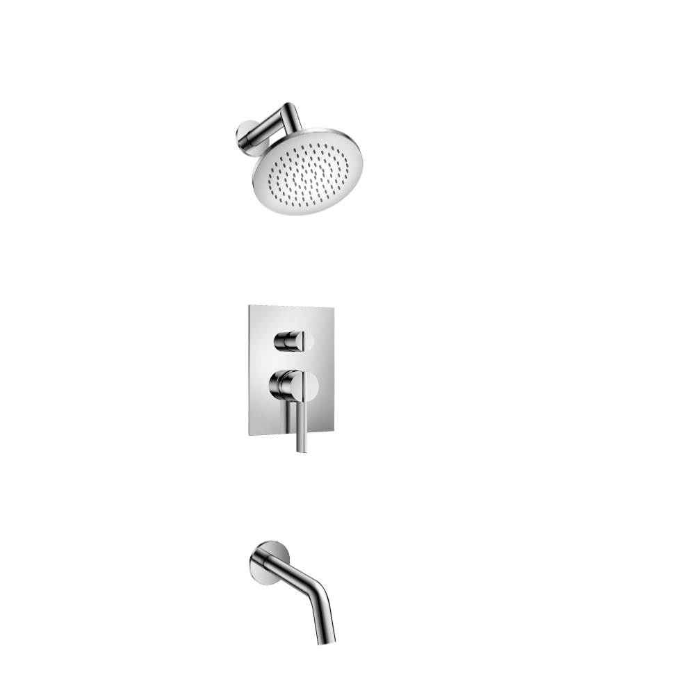 Two Output Shower Set With Shower Head And Tub Spout | Chrome