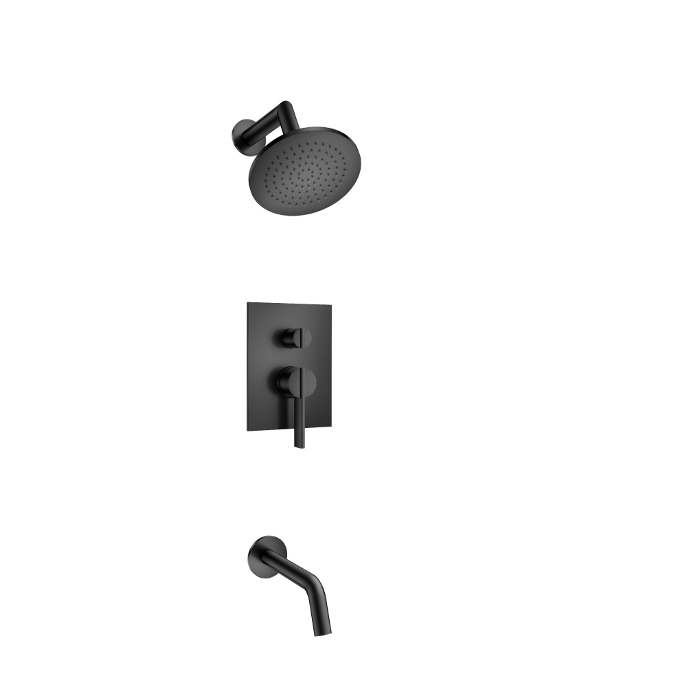 Two Output Shower Set With Shower Head And Tub Spout | Matte Black