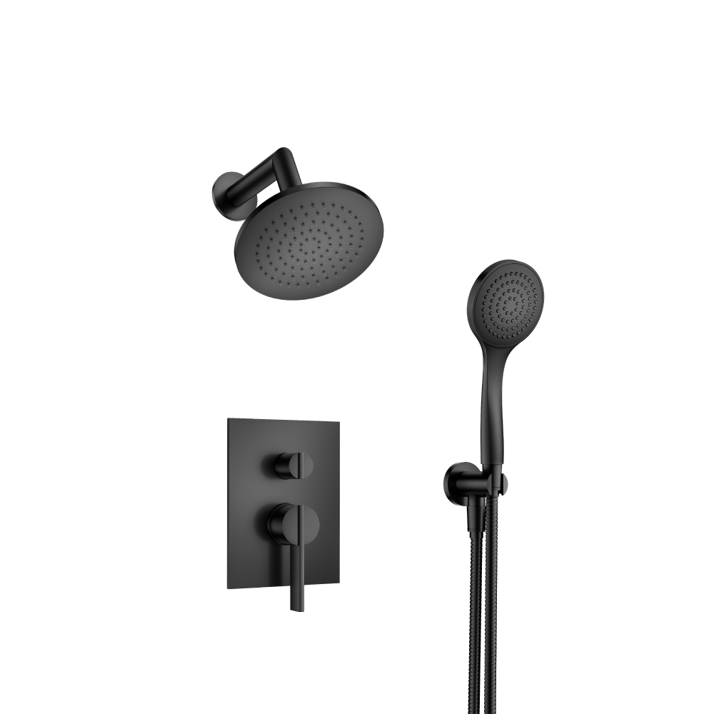 Two Output Shower Set With Shower Head And Hand Held | Matte Black