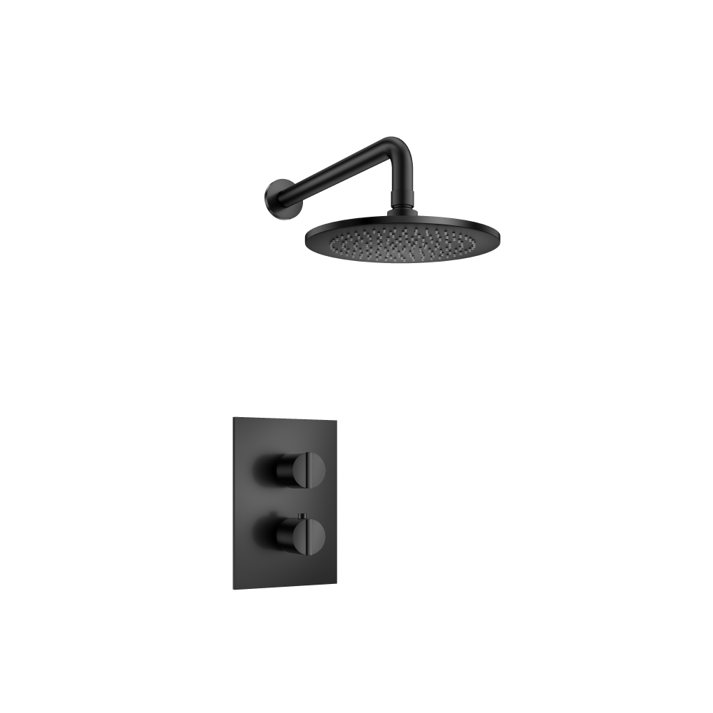 Single Output Shower Set With Shower Head And Arm | Matte Black