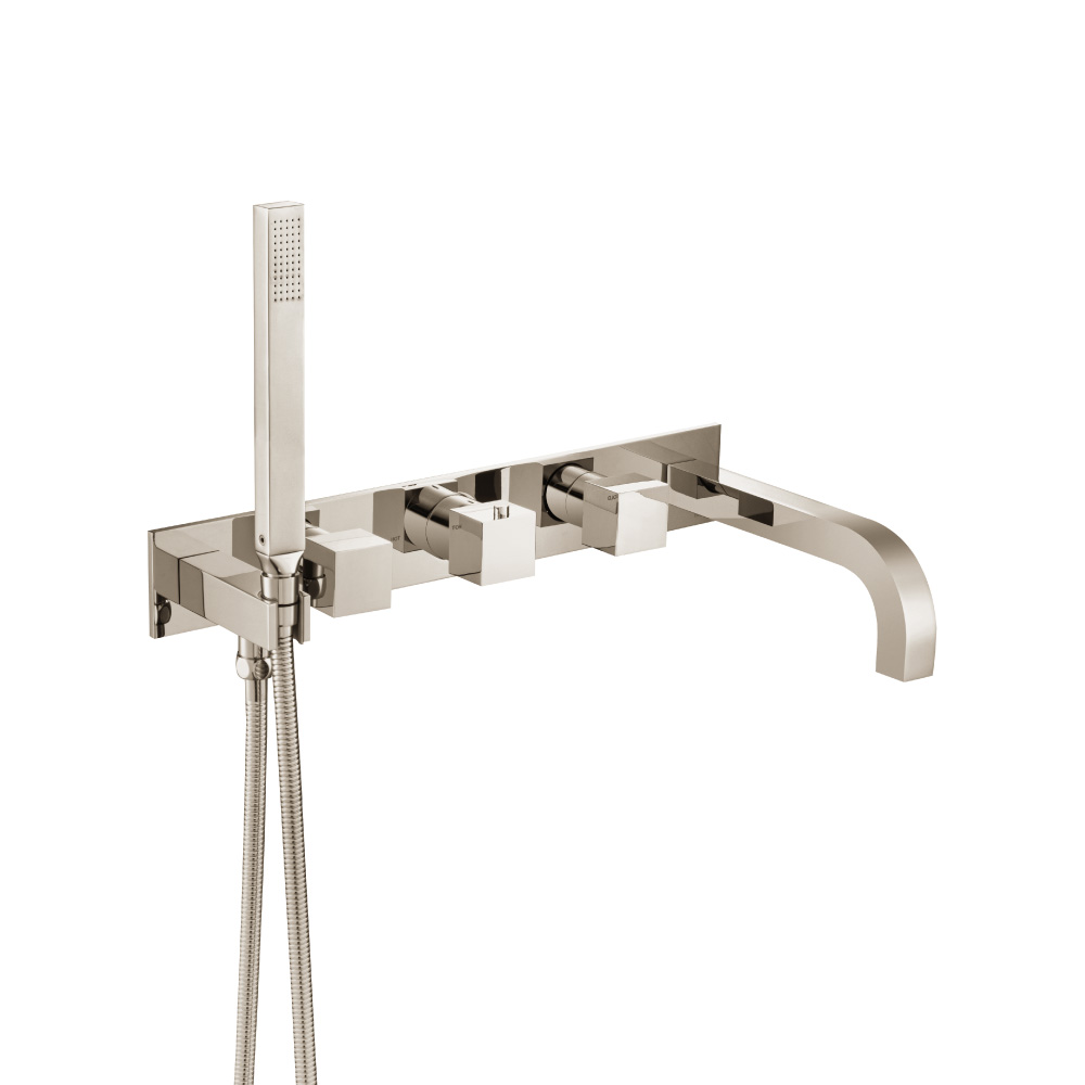 Wall Mount Tub Filler With Hand Shower | Polished Nickel PVD