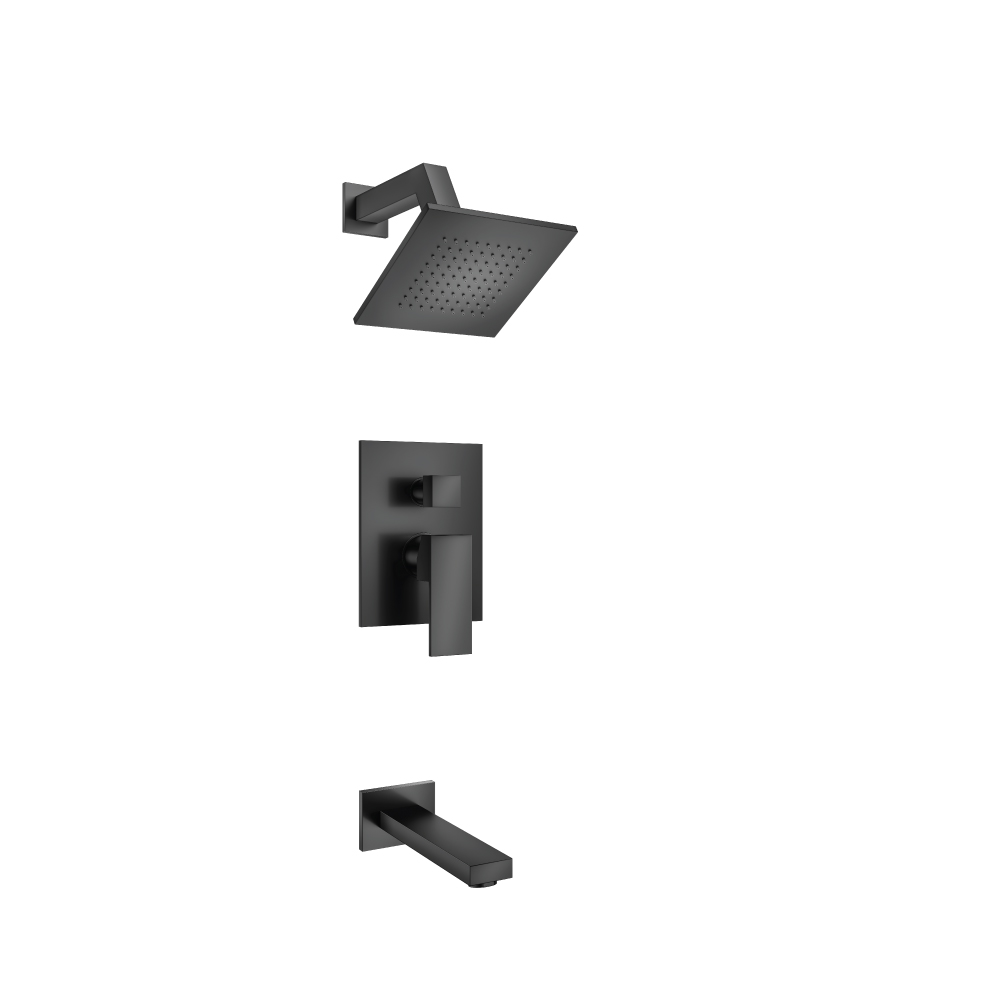 Two Output Shower Set With Shower Head And Tub Spout | Matte Black