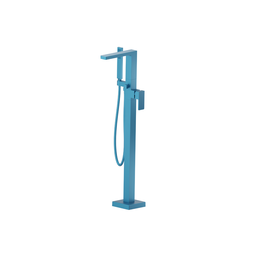 Freestanding Floor Mount Bathtub / Tub Filler With Hand Shower | Sky Blue