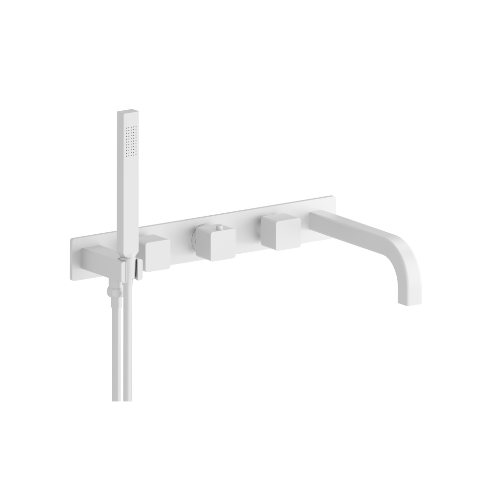Wall Mount Tub Filler With Hand Shower | Gloss White