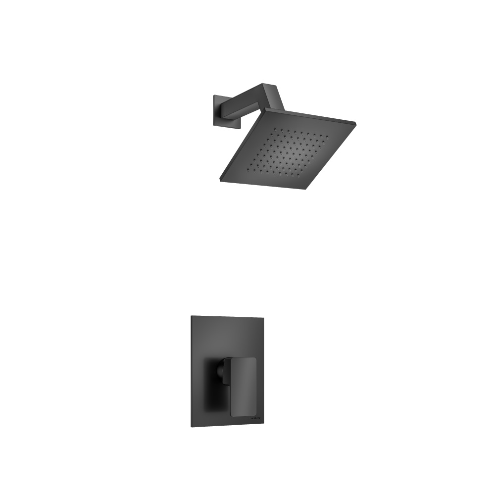 Single Output Shower Set With Brass Shower Head & Arm | Matte Black