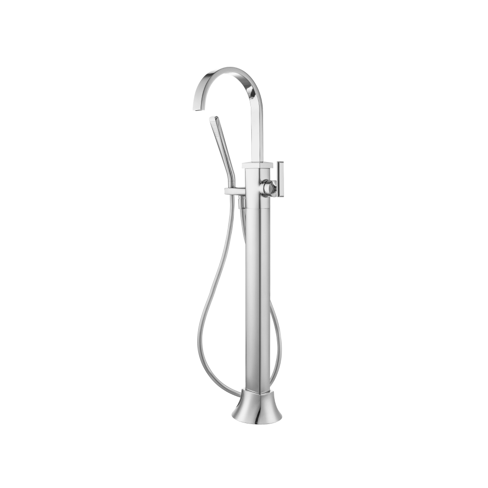 Freestanding Floor Mount Bathtub / Tub Filler With Hand Shower | Chrome