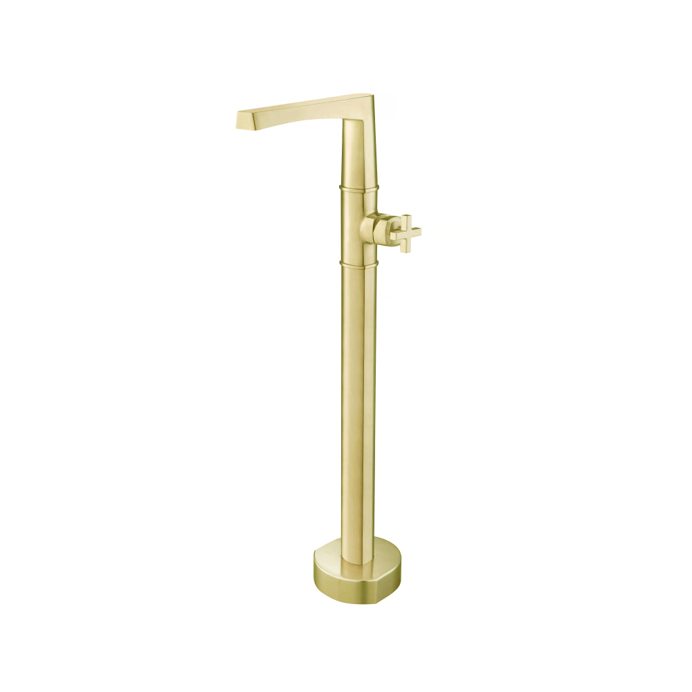 Freestanding Floor Mount Bathtub / Tub Filler | Satin Brass PVD